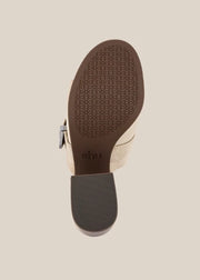 Giselle Ivory Heeled Slide Mule by Shu Shop