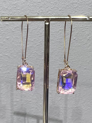 Crystal Rectangle Drop Earrings