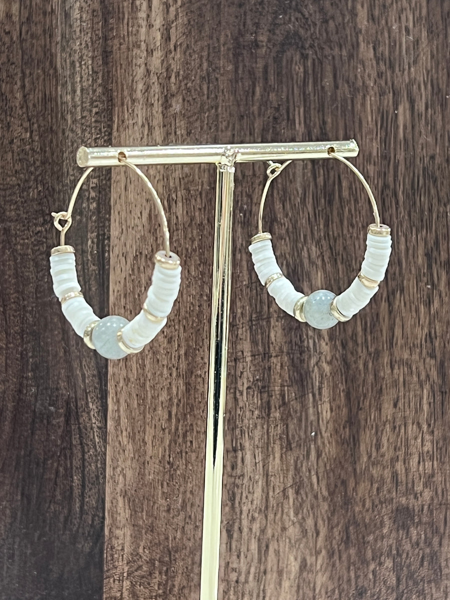 Beaded Circle Hoop Earrings