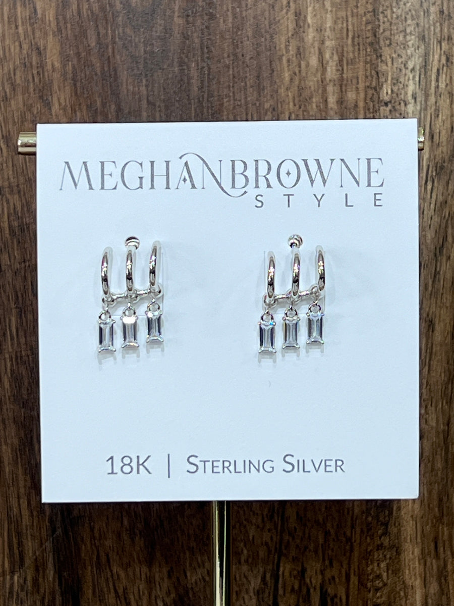 Meghan Browne Trio Silver Earrings