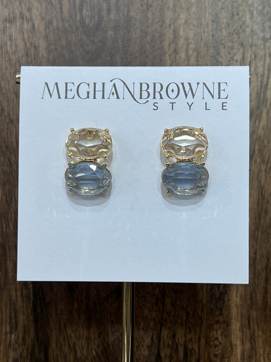 Meghan Browne Ulla Blue/Clear Earrings