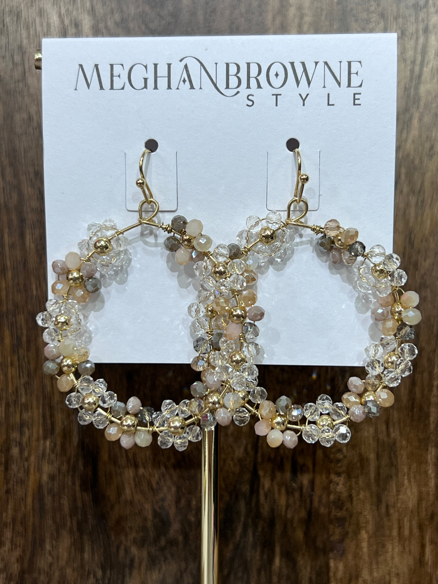 Meghan Browne Van Light Multi Beaded Flower Earrings