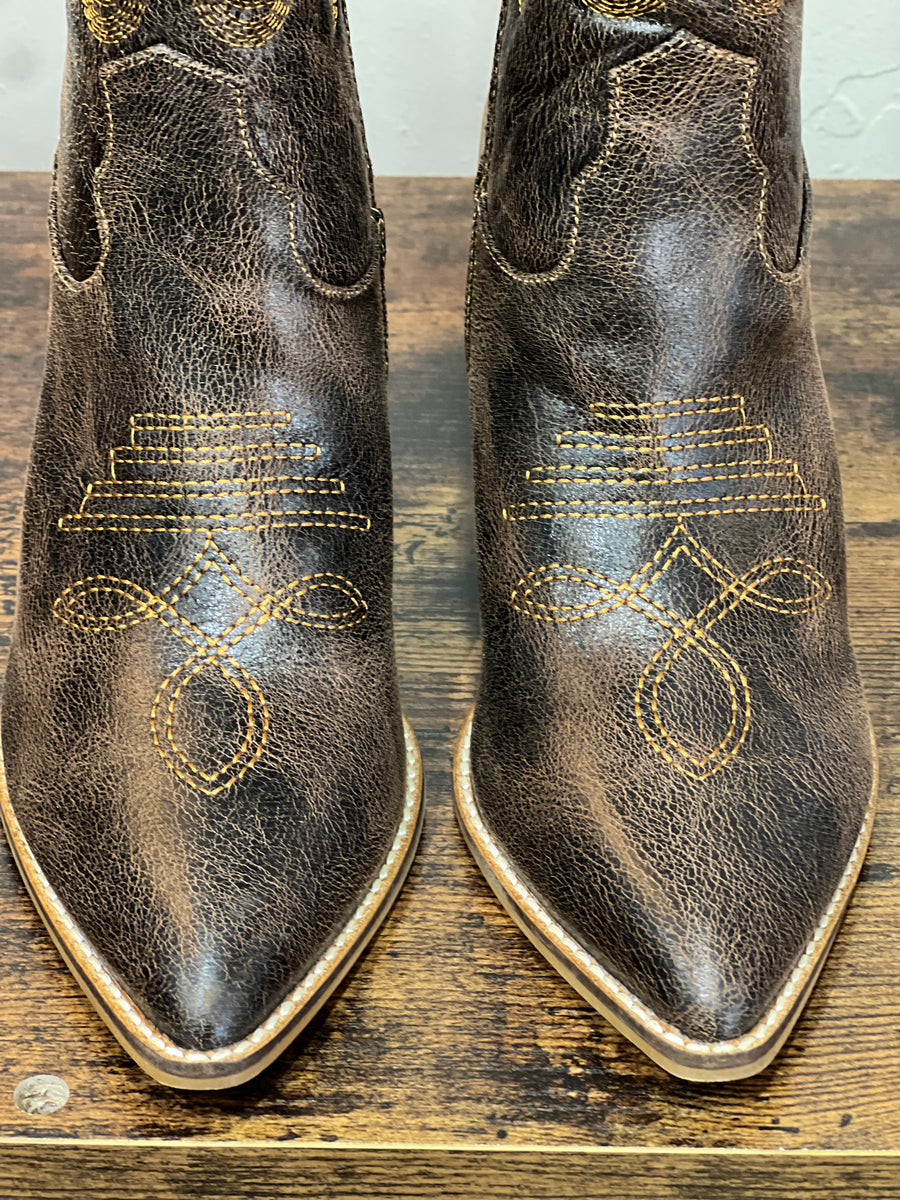 Hey Girl by Corkys "Long Live Cowgirls" Espresso Crinkle Tall Western Style Boot