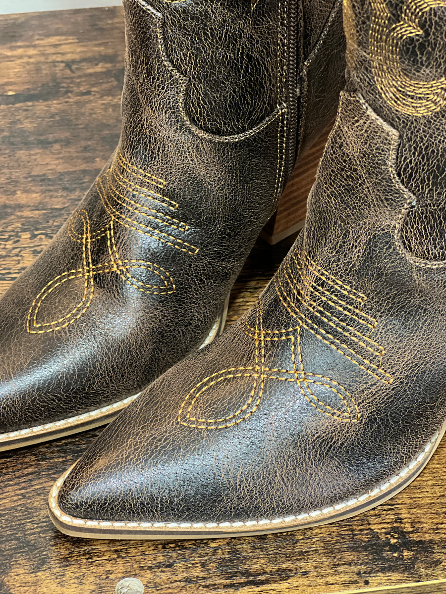 Hey Girl by Corkys "Long Live Cowgirls" Espresso Crinkle Tall Western Style Boot