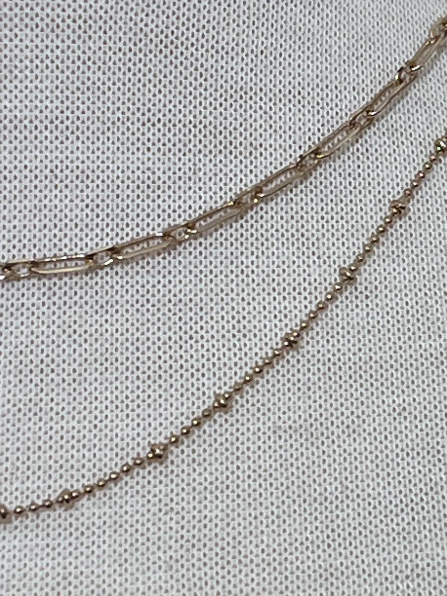 Dainty Gold Double Chain Necklace
