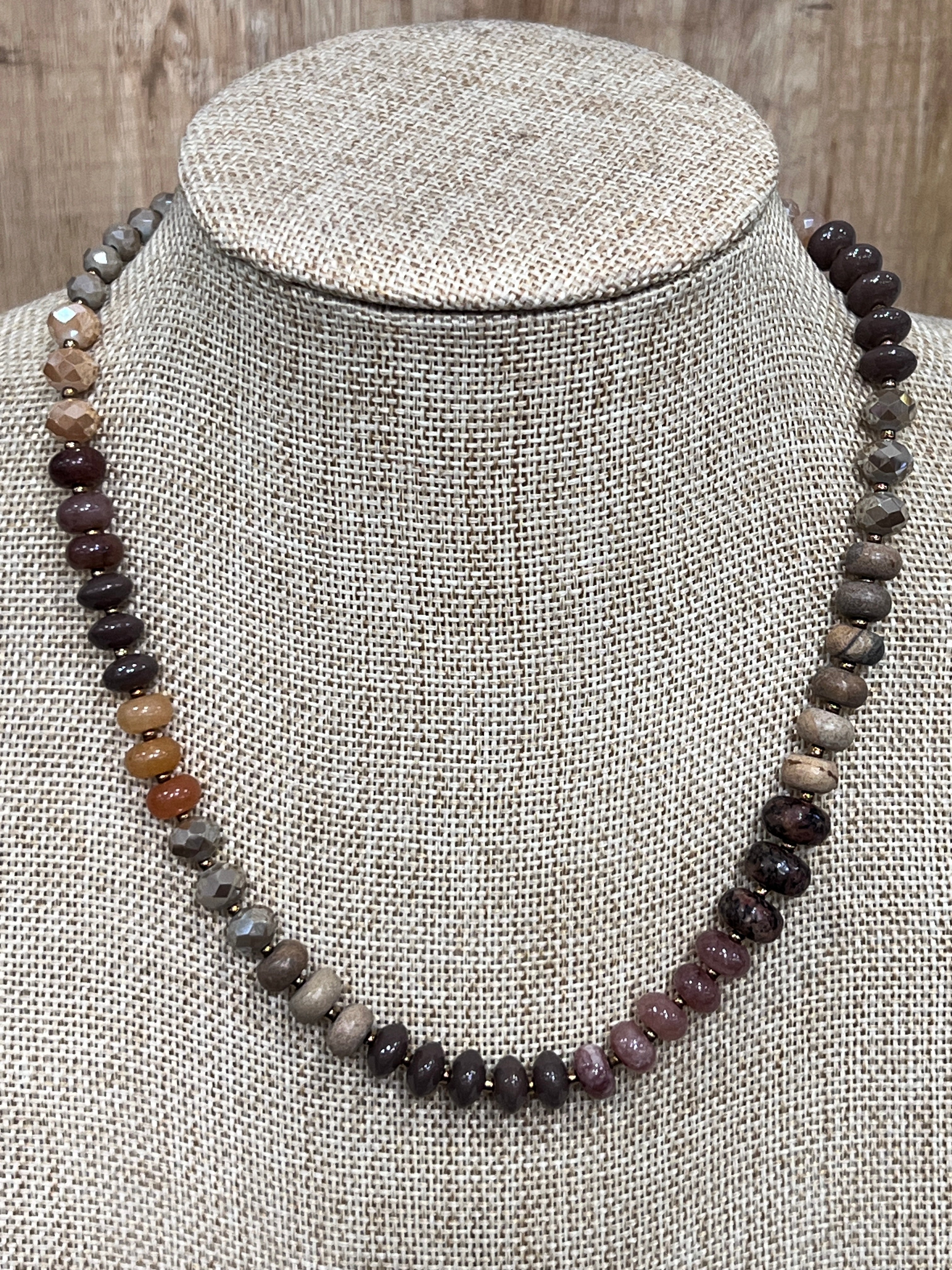 Multi Semi-Precious Stones Beaded Necklace