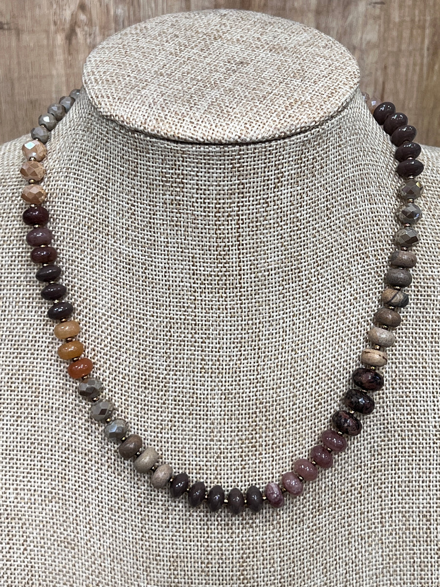 Multi Semi-Precious Stones Beaded Necklace