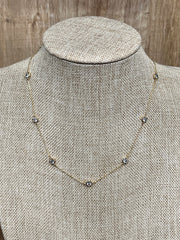 Gold Dipped Clear Crystal Accent Necklace