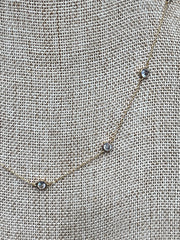 Gold Dipped Clear Crystal Accent Necklace