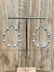 Metallic Beaded TearDrop Earrings