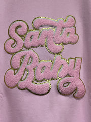 Santa Baby Chenille Patch Long Sleeve Crew Sweatshirt