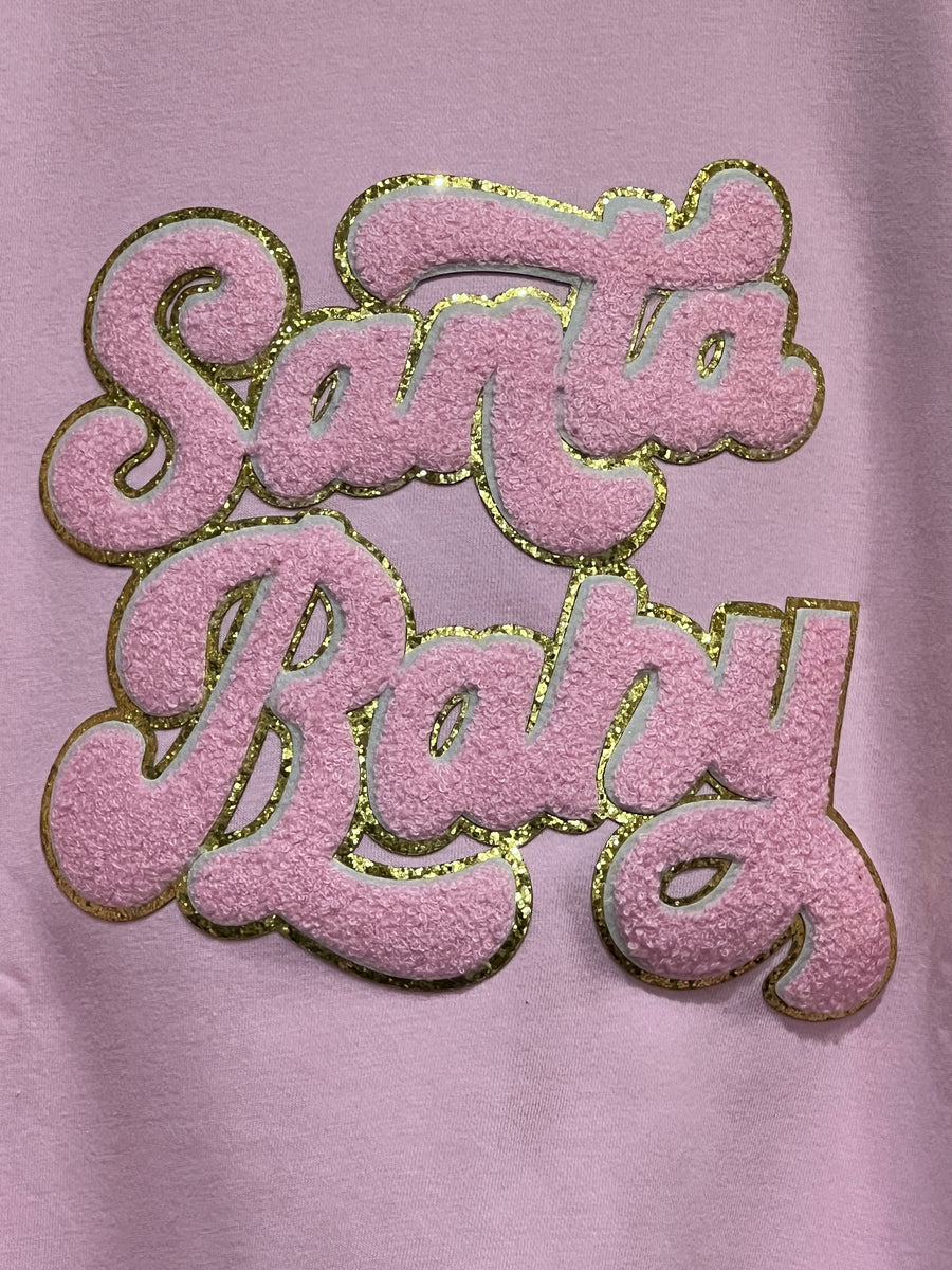 Santa Baby Chenille Patch Long Sleeve Crew Sweatshirt