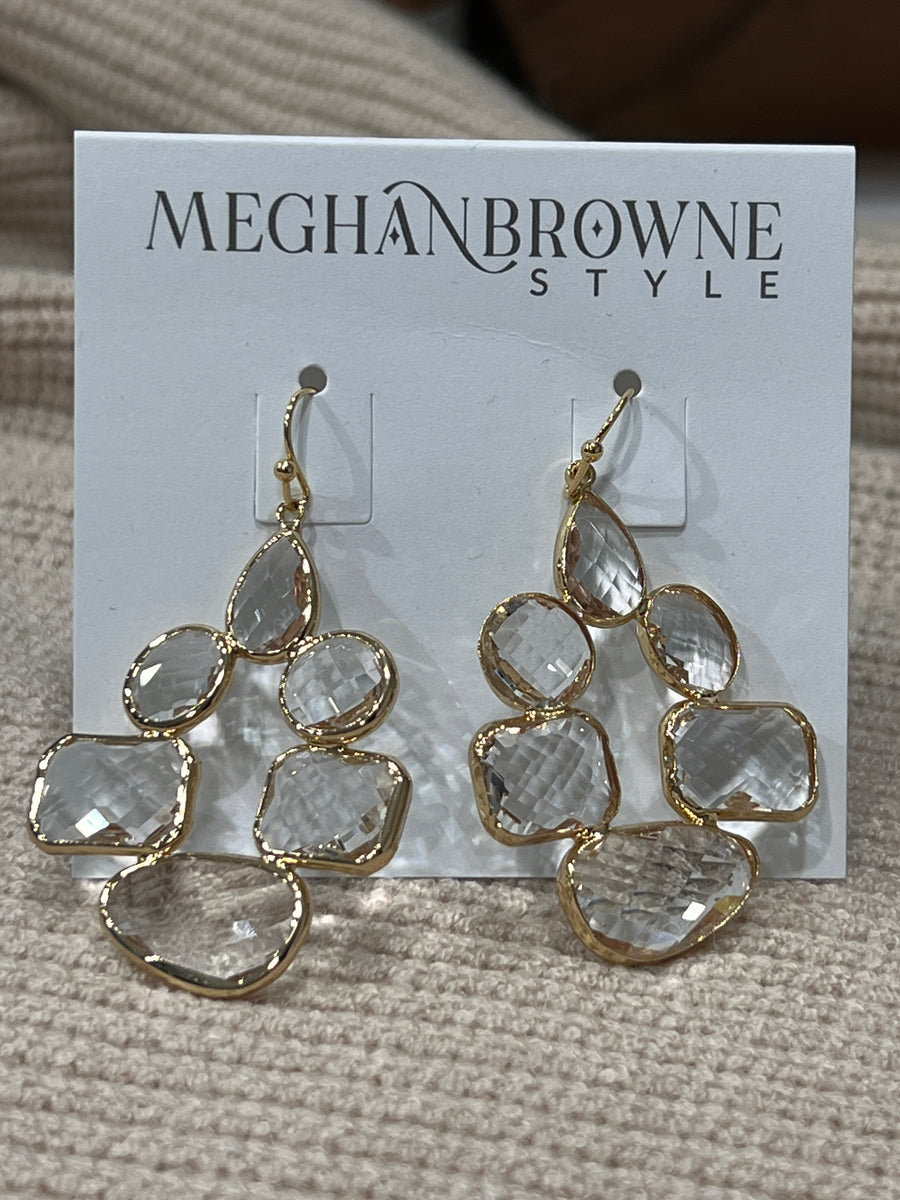 Meghan Browne Ova Clear Earrings