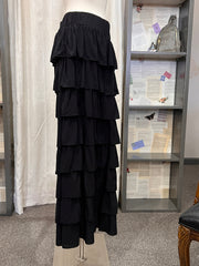 Fancy Layered Ruffles Black Pants