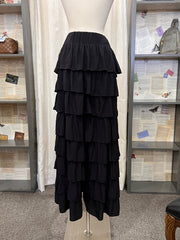 Fancy Layered Ruffles Black Pants