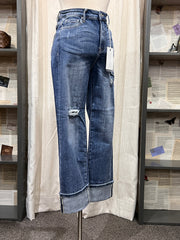 Tease High Rise Straight Wide Cuff Denim Jeans