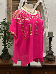 Racquel Embroidered Tunic Top