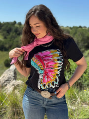 Indian Headdress Hand Painted Graphic Tee
