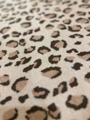 Rosy Leopard Pattern Mock Neck 3/4 Sleeve Sweater