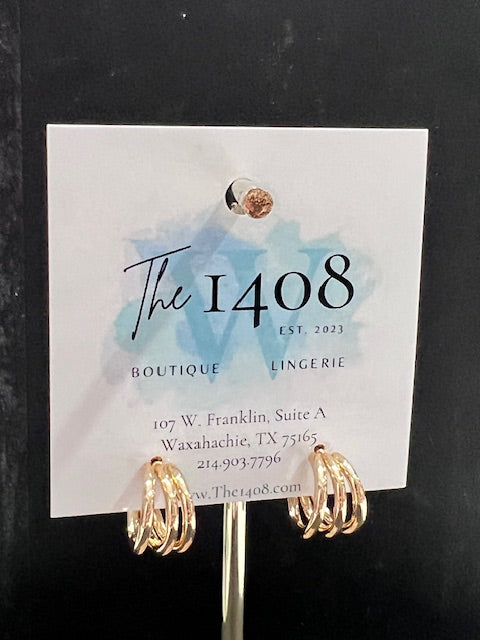 Mini Triple Circle Hoop Earrings