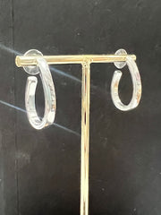 Smooth Polished Metal Elongated Teardrop Hoop Earrings