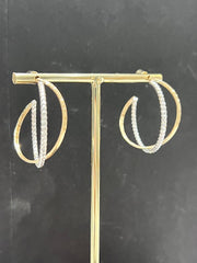 Crossed Mixed Metal Hoops