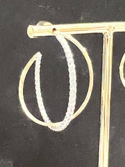 Crossed Mixed Metal Hoops