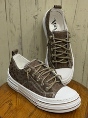 Aman Sparkle Lace Up Print Canvas Sneaker with Crystal Laces