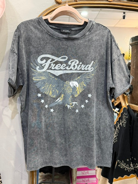 FreeBird Vintage Eagle & Stars Short Sleeve Snow Dye Tee