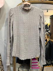 Cynthia Long Sleeve Textured Mock Neck Top