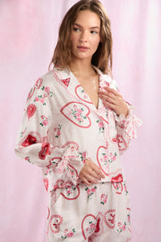 Satin Valentines Pajama Short Sets