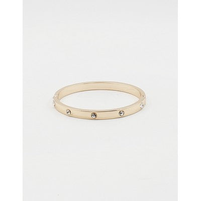 Meghan Browne Jared Gold Oval Bangle Bracelet with Stationed Crystals
