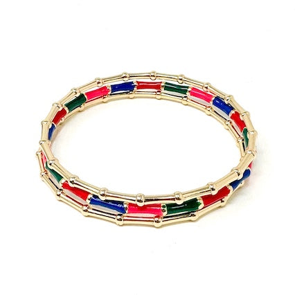 Meghan Browne Jom Bamboo Colors Gold Bangle Bracelet Set