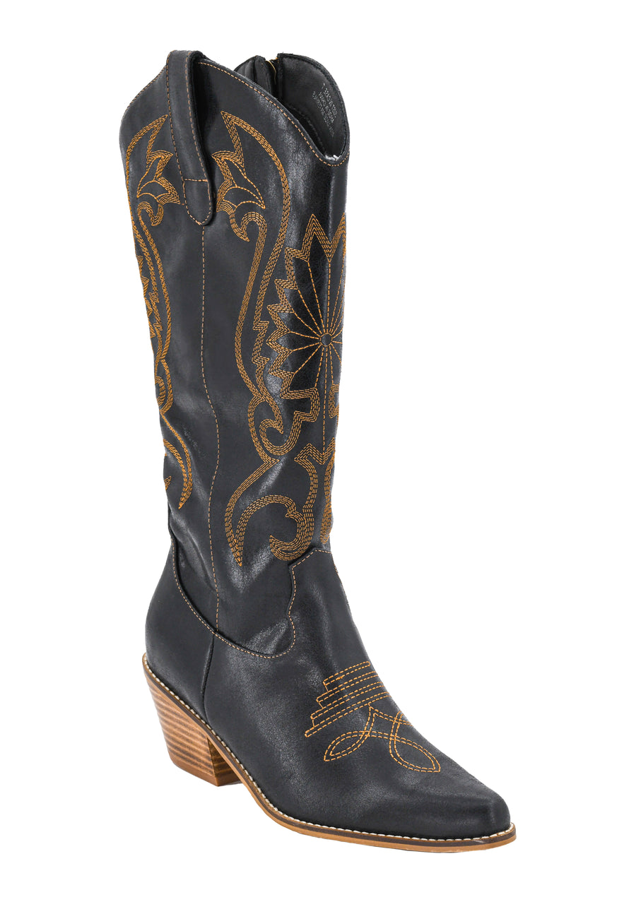 Hey Girl by Corkys Just in Case Black Tall Western Style Boot