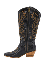 Hey Girl by Corkys Just in Case Black Tall Western Style Boot
