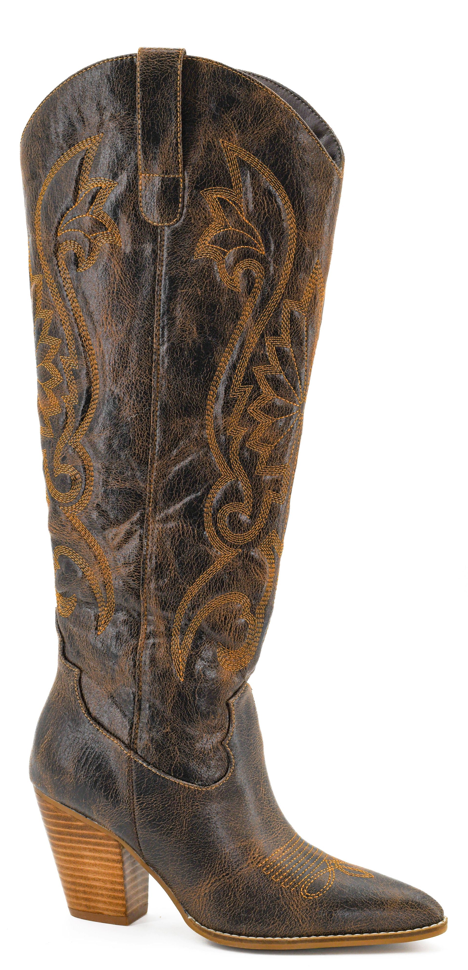 Hey Girl by Corkys "Long Live Cowgirls" Espresso Crinkle Tall Western Style Boot