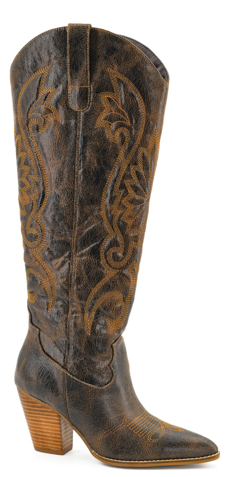 Hey Girl by Corkys "Long Live Cowgirls" Espresso Crinkle Tall Western Style Boot