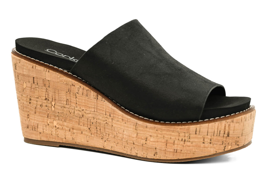 Corkys Mugshot Platform Wedge Mule Slide Sandal