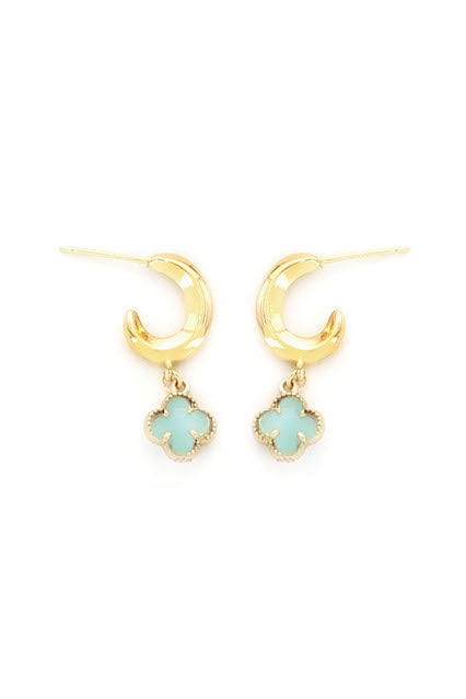 Meghan Browne Nalda Aqua with Gold Earrings