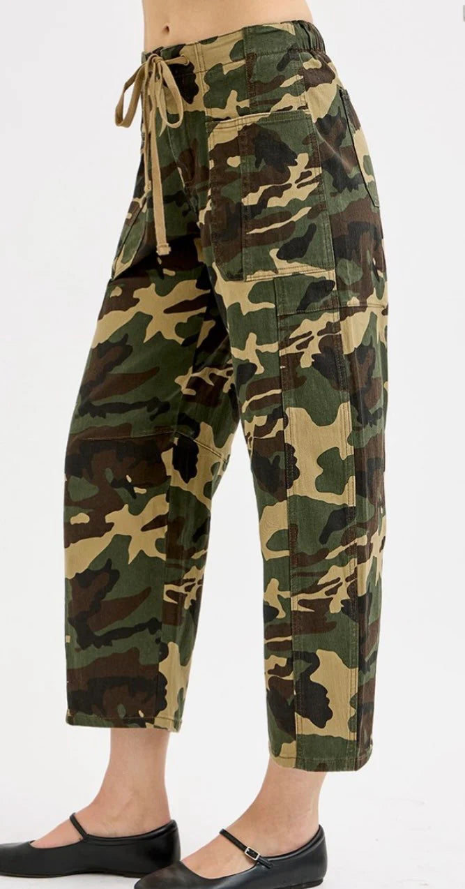 GI Jane High Rise Ankle Barrel Camo Pants