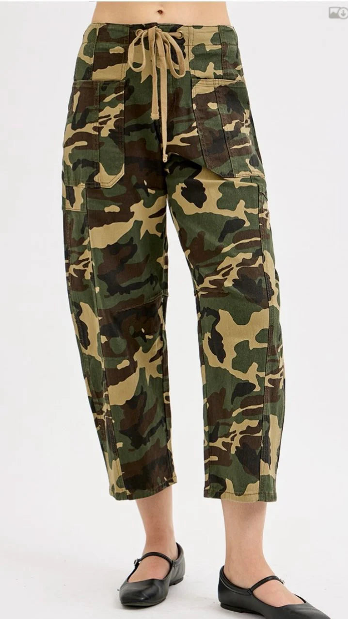 GI Jane High Rise Ankle Barrel Camo Pants