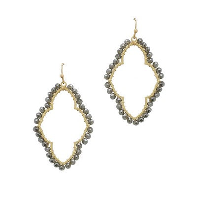 Meghan Browne Opal Gold Hematite Earrings