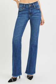 Destruction Mid Rise Bootcut Denim Jeans