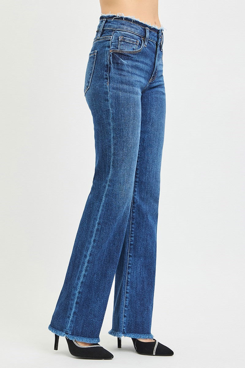 Destruction Mid Rise Bootcut Denim Jeans
