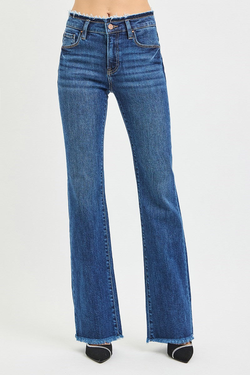 Destruction Mid Rise Bootcut Denim Jeans