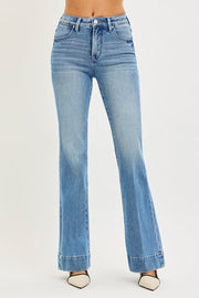 Full Leaded Mid Rise Tummy Control 4-Way Stretch Flare Jeans