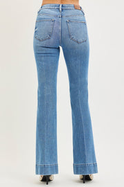Full Leaded Mid Rise Tummy Control 4-Way Stretch Flare Jeans