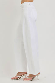 White Out Tummy Control High Rise Slouchy Ankle Barrel Pants