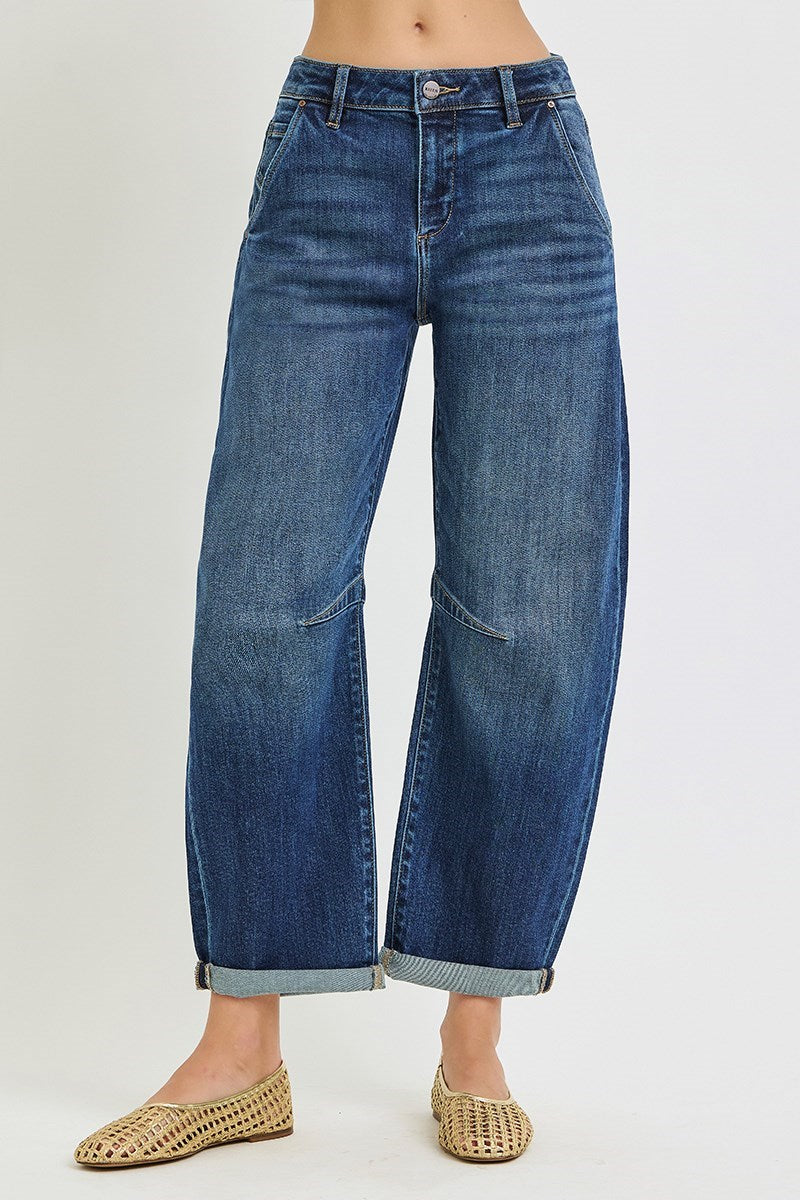 Country Road High Rise Ankle Crop Baggy Barrel Jeans