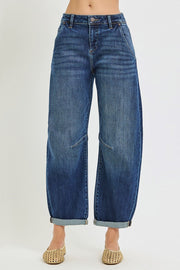 Country Road High Rise Ankle Crop Baggy Barrel Jeans